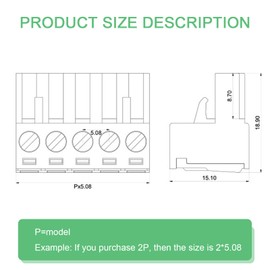 20PCS 2 Pin 5.08mm Pitch PCB Angle Screw Terminal Block Plug Connector Socket Panel, for for 28-12AWG Cable