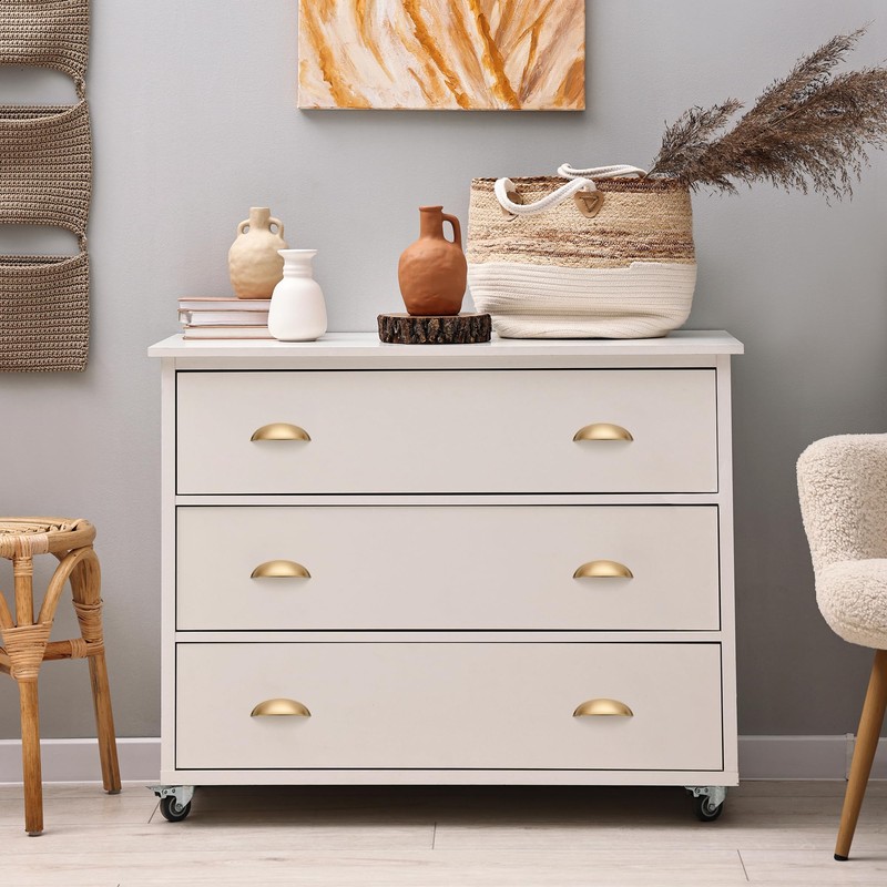 Ravinte 6 Pack 3" Drawer Pulls Champagne Bronze Cabinet Cup