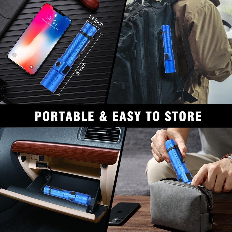 NetCan LED Flashlight, High Powered Super Bright Tactical Flashlight, Rechargeable