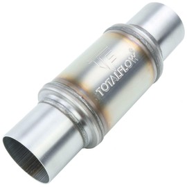TOTALFLOW 20017 Straight Through 2-3/4 Inch Universal Exhaust Muffler | 409 Stainless Steel | 2.75 Inch Inner Diameter Inlet/Outlet