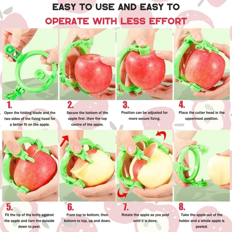 Eastrpupira Handheld Peeler for Apples Pear, Apple Peeler Handheld Rotating,