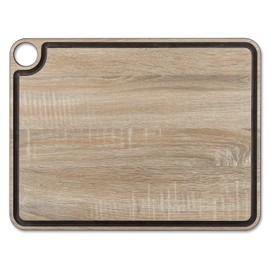 ARCOS Cutting Board with Channel and Hanger. Wood Smooth Surface for Chopping Food in Cellulose Fibre and Resin. Professional Meat and Vegetable Cutting Utensil. Serving Board. Color Brown. 17"x13"