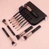 Noble Gold Makeup Brush 11 Piece Set With Brown Cosmetic