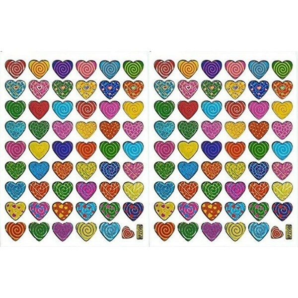 XIAXIN TSS-630+TSS-631 Waterproof Hologram Glitter PVC Heart Sticker Set Weatherproof
