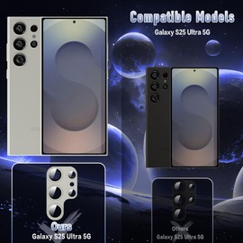 MokaZii for Galaxy S25 Ultra Camera Lens Protector, Tempered Glass 9H Hardness Camera Protection Cover, Scratch-Resistant Bubble-Free Tempered Glass lens Protector, Matte Metal Plate - Grey