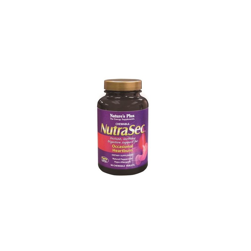 Nature's Plus Nutrasec Against Gastroesophageal Reflux, 90 Chewable Tablets