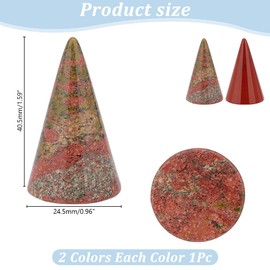 arricraft 2 Pcs Natural Crystal Ring Holder, Red Jasper Modern Ring Holder Cone Crystal Stone Jewelry Ring Display Holder Finger Ring Stand for Ring Display Support Holder Wedding