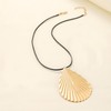 Dtexhif Gold Leaf Pendant in Rubber Cord Necklace Big Leaf