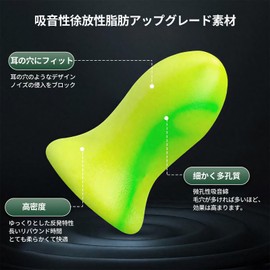 RFUNGUANGO 睡眠用耳栓 ソフトフォーム 1ペア -36dB ノイズ低減設計 超ソフトで再利用可能 深い眠り いびき防止 旅行 コンサート 勉強 仕事に最適 (グリーン)