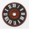 Black Forest Wood Cuckoo Clock Dial 2 3/4" 70 mm Diameter Brown & Black Raised White Numerals