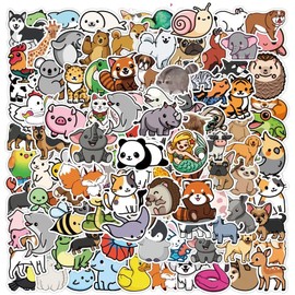 Animal Stickers | 200PCS | Cute Stickers Packs for Adults Teens Adults, Kawaii Scrapbook Stickers, Vsco Vinyl Waterproof Decals for Skateboard, Water Bottle, Guitar, Computer, Scooter, Laptop