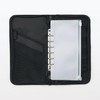 MUJI OHCA3A2S Polyester Passport Case with Clear Pocket, Black, Approx.