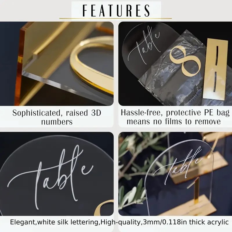 Elegant Gold Arch Wedding Table Numbers 1-20 5.5 X 7\"