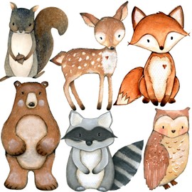 6 PCS Large Woodland Cutouts with Stand, 12inch Woodland Baby Shower Decorations, Forest Animals Baby Shower Decorations, Birthday Party Supplies Cardboard Stand Up Prop