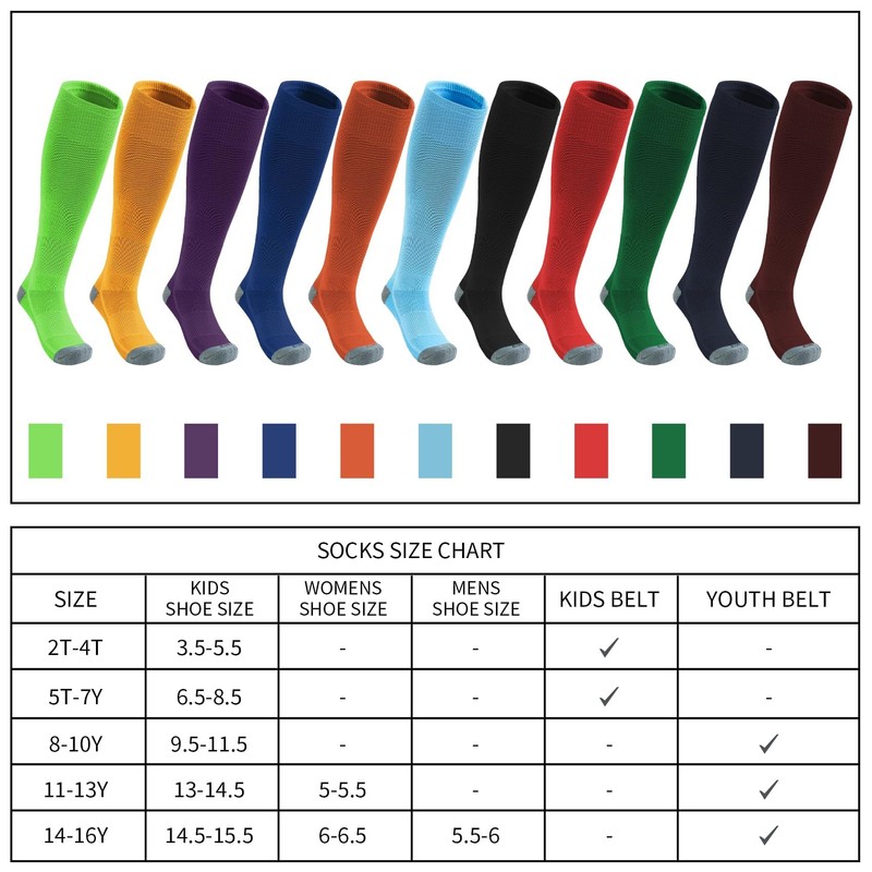 QBK - Calcetines de béisbol para niños pequeños y niñas,