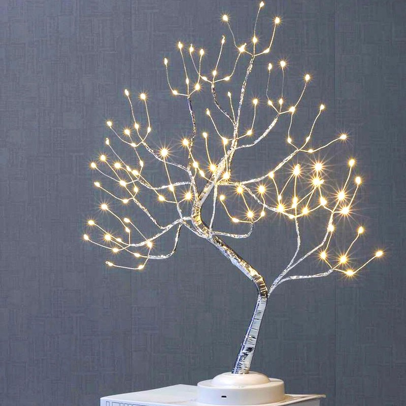FUCHSUN 108 LED Tabletop Bonsai Tree Light Warm White Fairy