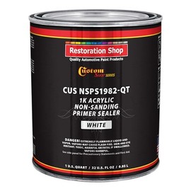 Custom Shop Premium 1K Acrylic Non-Sanding Primer Sealer Paint, Color White, 1 Quart - Fast Drying, Ready-To-Spray, Apply Over Automotive Primer Surfacers, Sanded Finishes - Topcoat Urethane, Enamel