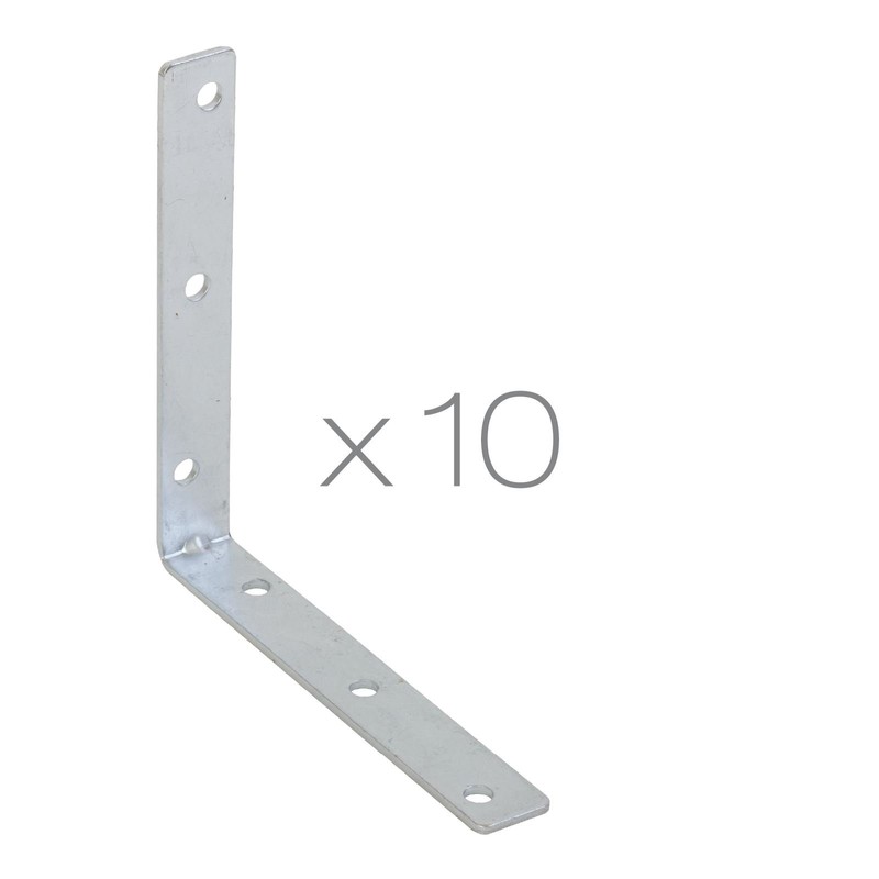 Dihl Pack of 10 Steel Corner Fixed Angle Brackets L