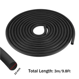 TA-VIGOR EPDM Foam Rubber Seal Weather Strip 10mm(0.39") Diameter x 3 Meter (9.8Ft) Long, Round Solid Foam Strip Rubber Weather Stripping for DIY Gasket, Foam Tubing, Crafts