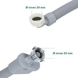 Kenekos - Universal 1.5m Aquastop Dishwasher Washing Machine Safety Hose Metal Thread Inlet Hose with 3/4" Screw Connection (Household Connection)