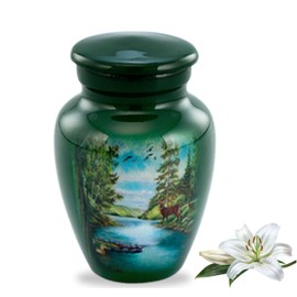 Deer Keepsake Urn, Deer Token Urn for Ashes, Hunting, Mini Buck, Hand Painted Memorial Mini Jar, Handmade Minature Forest Urns with Premium Box & Bag (Keepsake)