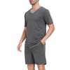 Wikoan Men's Pyjamas Sets Cotton Shorts Pajamas Short Sleeve Top
