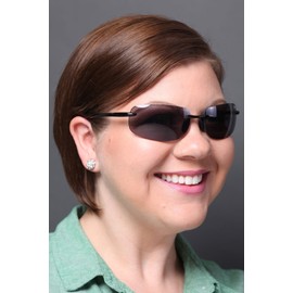 Aloha Eyewear"Oahu Sun Rimless Lightweight TR-90 Bifocal Reading Sunglasses (Black/Smoke +2.50)