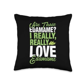 Cute Apparel With Edamame Funny Lover-I Really Love Edamame Throw Pillow, 16x16, Multicolor