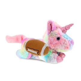 DolliBu Sunday Rainbow Unicorn Stuffed Animal with Football Plush - Huggable Cute Plush Toy, Cute Mythical Animal Gift, Plush Doll Animal Toy for Kids and Adults with Name Personalization - 10.5 Inch