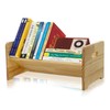 Desktop Bookshelf Organizer, Wood Office Tabletop Book Storage Rack, Tilting