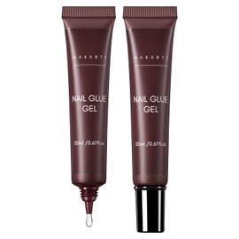 Makartt Gel Nail Glue, Solid Nail Gel for Soft Gel Nail Tips 20ML Nail Lamp Needed Multifunctional Nail Tools Strong Adhesive Rhinestone Glue Gel for Nail Charms Nail Gems, Pack of 2
