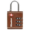 Master Lock 4692EURDBRN Combination Travel Padlock TSA Certified, Brown Leather,