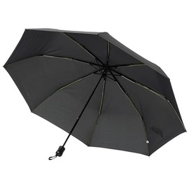 Sugihara SKO65033 Folding Umbrella, Mini Color Glass Ribs, Plain, 25.6 inches (65 cm), Fabric, Black/Ribs, Green, Windproof, Durable, Lightweight, Gentleman, Large, Men's, Compact, Slim, Rain or