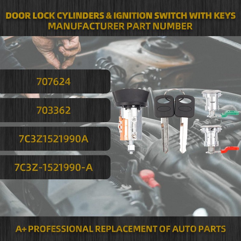 Dasbecan Door Lock Cylinder & Ignition Switch with Key Set