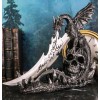 Fantasy Leviathan Dragon On Graveyard Skull With Fire Dagger Letter