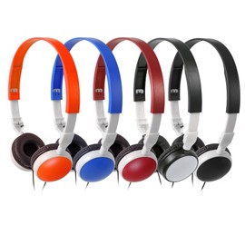 Keewonda Bulk Headphones Classroom Kids Earbuds 25 Pack Students School Headphones Multi Color KW-X25 Foldable Headsets for School Computer Lab Library Hospital Museums Testing Centers Hotels