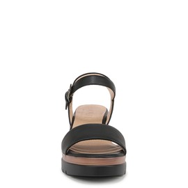 SOUL Naturalizer Women's Graciela Wedge Sandal, Black Smooth, 7.5