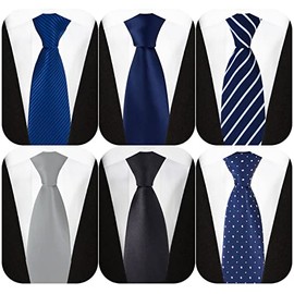 WIOIW Men's Necktie, Washable, Business Tie Set, Stylish, Popular, Job Hunting, Weddings, School Entrance Ceremonies, Graduations, After-Parties, Ceremonial Occasions, Gift, Father's Day, Set of 6, #15 (Set of 6)