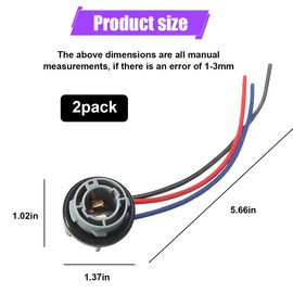 ZIMISI 1157 LED Bulb Socket Plug, Plastic Waterproof Turn Signal/Brake/Tail Light Socket Wiring Harness, Universal Automotive Base Plug Connector Accessories for Most Cars, Trucks, SUVs (2PCS)