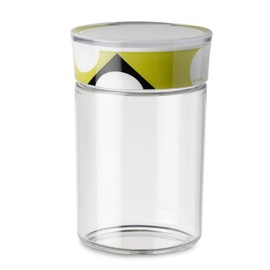 Omada Design 35 fl oz (1 L) Plastic jar, Sealed with Gasket and with indelible Decoration, Plexart line, Swing.