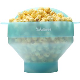 The Original Salbree Microwave Popcorn Popper, Silicone Popcorn Maker, Collapsible Microwavable Bowl - Hot Air Popper - No Oil Required - The Most Colors Available (Transparent Mint)