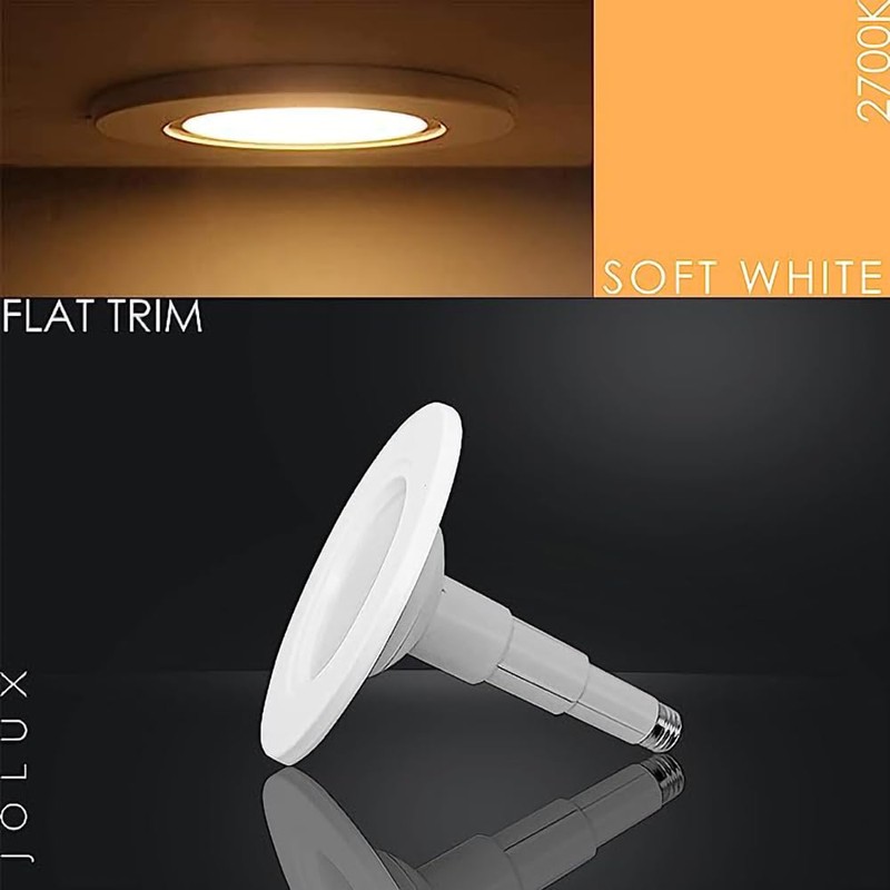 Jolux 5/6 Inch LED Can Lights Adjustable Recessed Retrofit Downlight,12W=60W,2700K