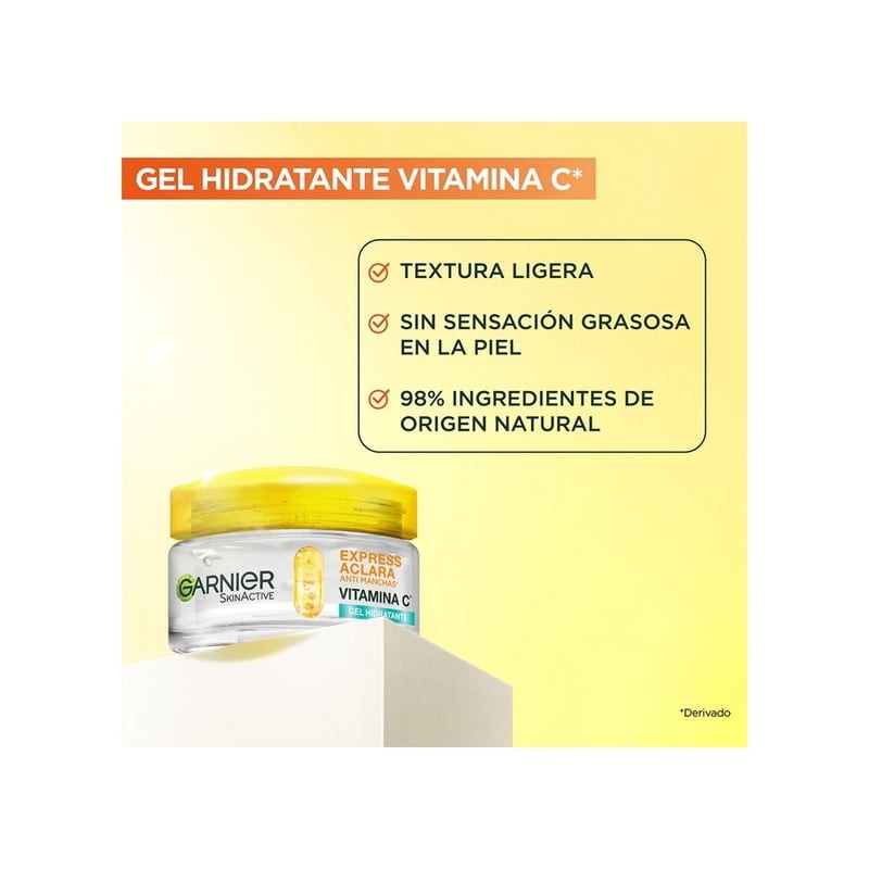 Gel Hidratante facial Garnier skin active express aclara anti brillo