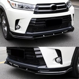 MUTUSAISI Gloss Black Front Bumper Lip Spoiler Splitter Fit For Toyota Highlander SE/LE/XLE/Hybrid/Limited 2017 2018 2019 Air Dam Chin Body Kit Accessories