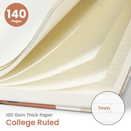 Pretty Cute Lined Spiral Journal Notebook for Women, Aesthetic College Ruled Notebook for Work & Note Taking, A5 Hardcover Journal for Writing, 140 Pages, Abstract