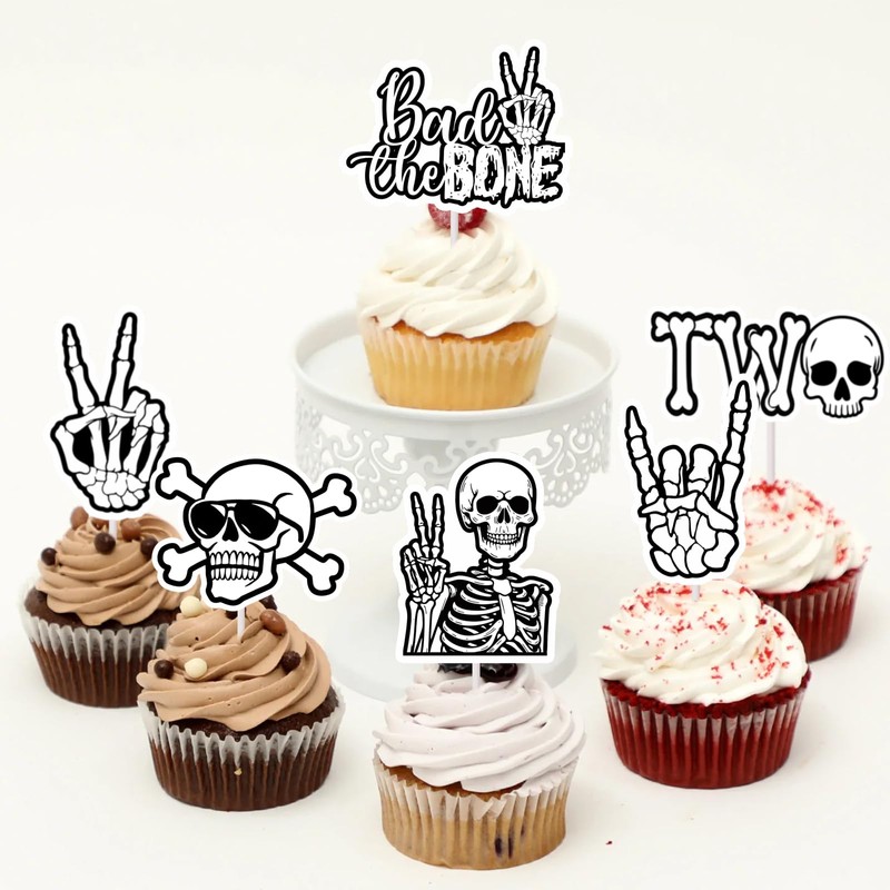 36Pcs Bad Two The Bone Cupcake Toppers Bad 2 The
