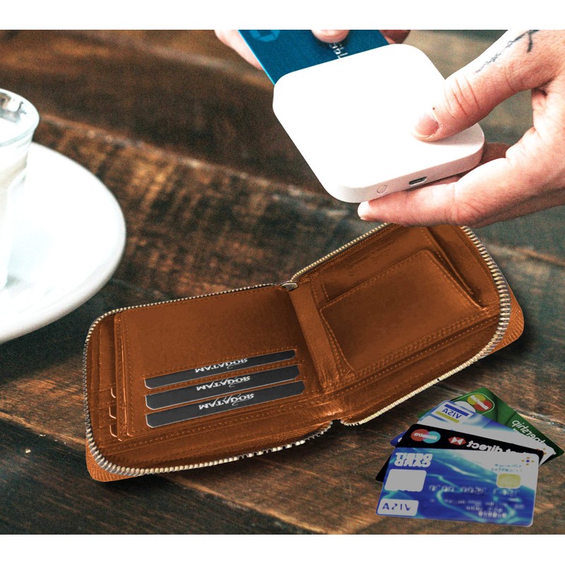 Matador Wallet 6404/A YKK Zip Landscape Format, brown, Vintage