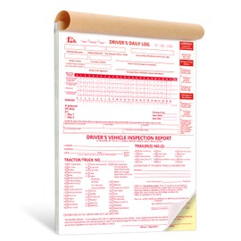 8.5x11inch 2-in-1 Driver Log Books for Truckers Dot Log Book Driver Vehicle Inspection Report Log Books with Detail Backup Truck Inspection Forms 2-Ply Carbonless for Drivers （Large Size) (1)