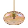 Wrlmfy Large Glass Pendant Lighting, Hammered Lampshade Chandelier with Height