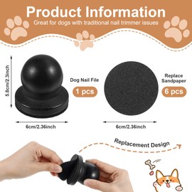 Dog Nail File with 6Pcs Replaceable Filing Disc, Dog Scratch Board for Safe and Easy Nail Care, Dogs Nails Scratch Board Ensures Smooth and Healthy Nails for Dogs and Cats